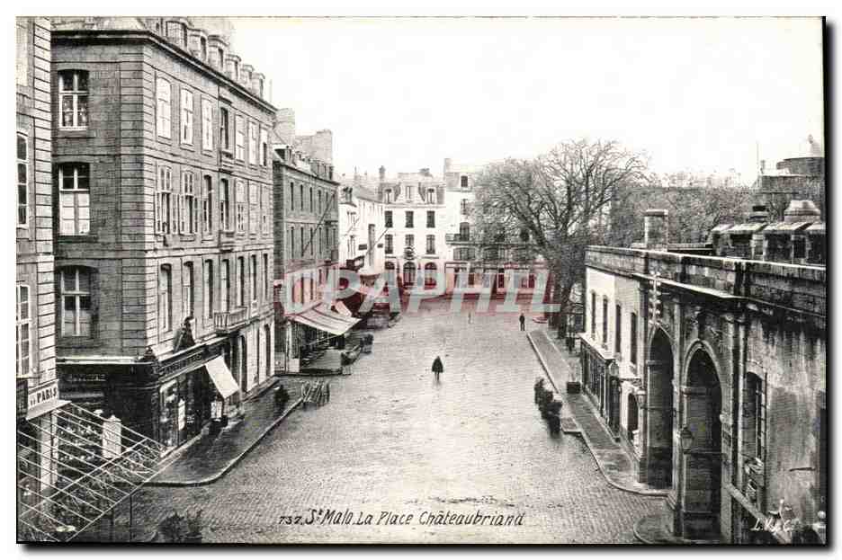 Saint-Malo - La Place Châteaubriand — éditeur L.V. & Ch. n° 752