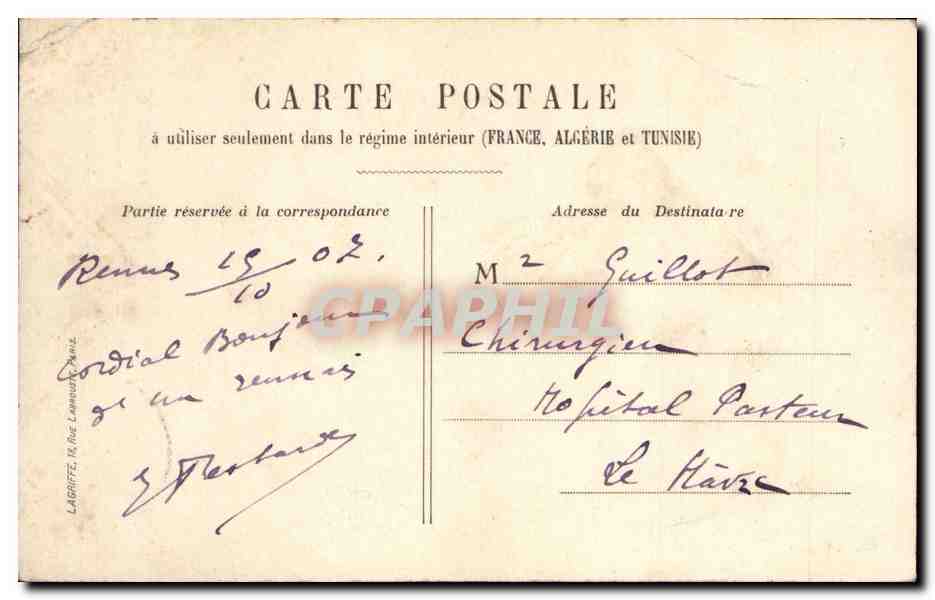 Rennes CPA Maison Duguesclin — Rückseite