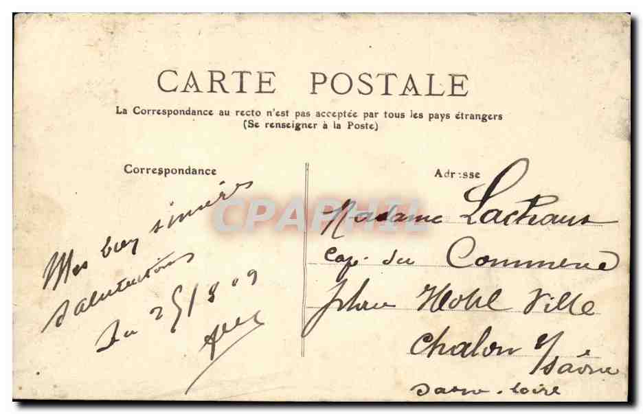 Vichy - Le Palais des Sources - CPA  — Rückseite
