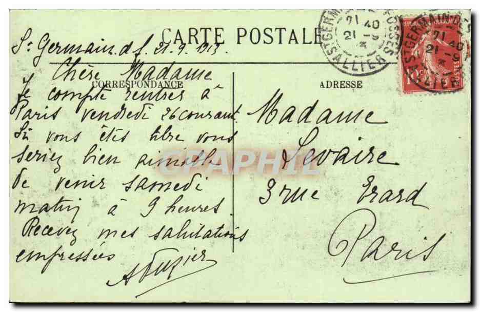 Vichy - Une Allee Couverte - CPA  — Verso