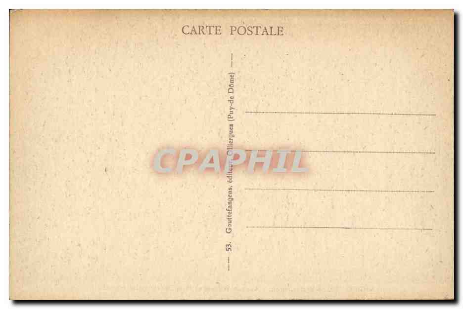 Vichy - Place Victor-Hugo - Avenue Wilson et Rue Georges-Clemenceau — éditeur Gauttefanges, n°53 — Verso