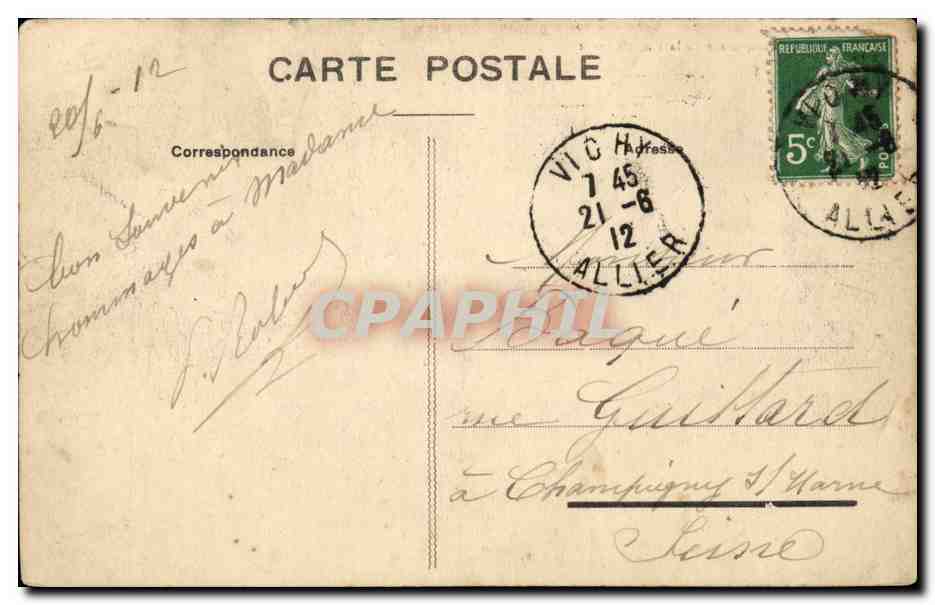 Vichy — Perspective de la Rue de Nîmes — éditeur inconnu, n° 56 — Reverso