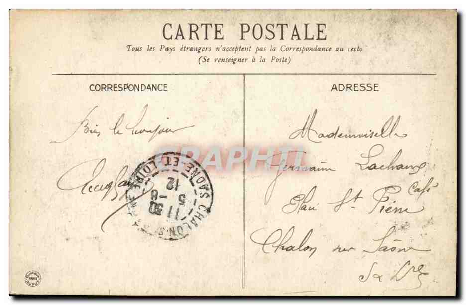 Vichy - Le Casino - CPA  — Verso