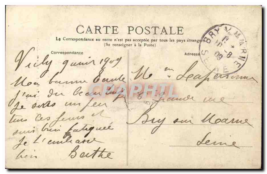 Vichy - Le Pont du Nouveau Jardin - CPA  — Rückseite