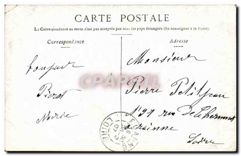 Vichy - Salle des Fetes du Casino - CPA  — Verso