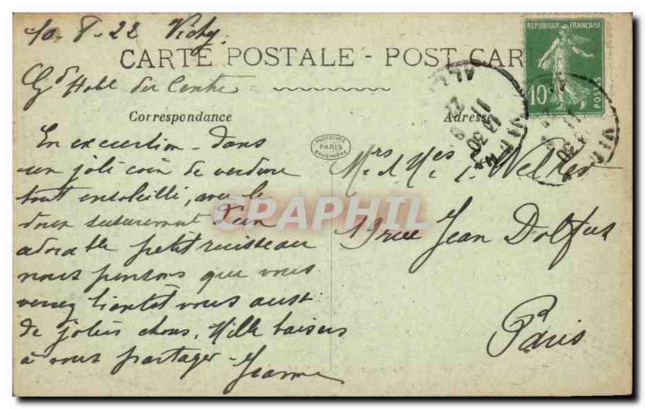Vichy - Restuarant de l'Ardoisiere - Les Tonnelles sous l'Ombrage - CPA  — Rückseite