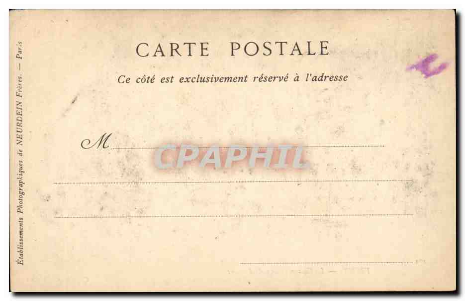 Vichy - Le Casino - Salon de Lecture - CPA  — Verso