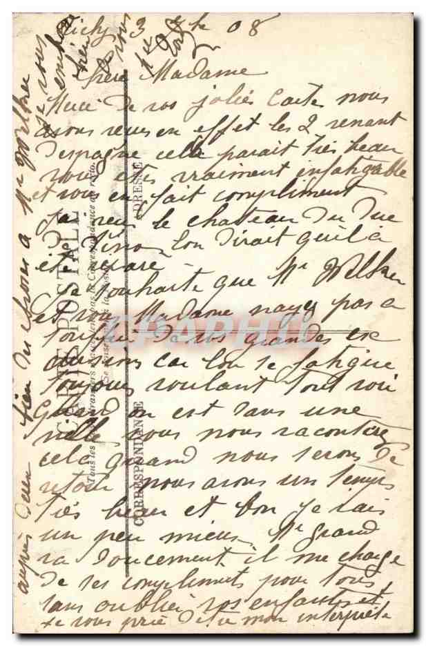 Vichy - Tour de l'Horloge - CPA  — Verso