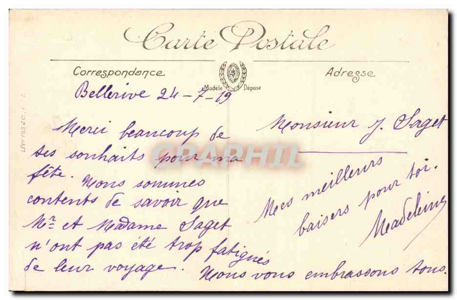 Vichy - Pont sur l'Allier - bridge - CPA  — Verso