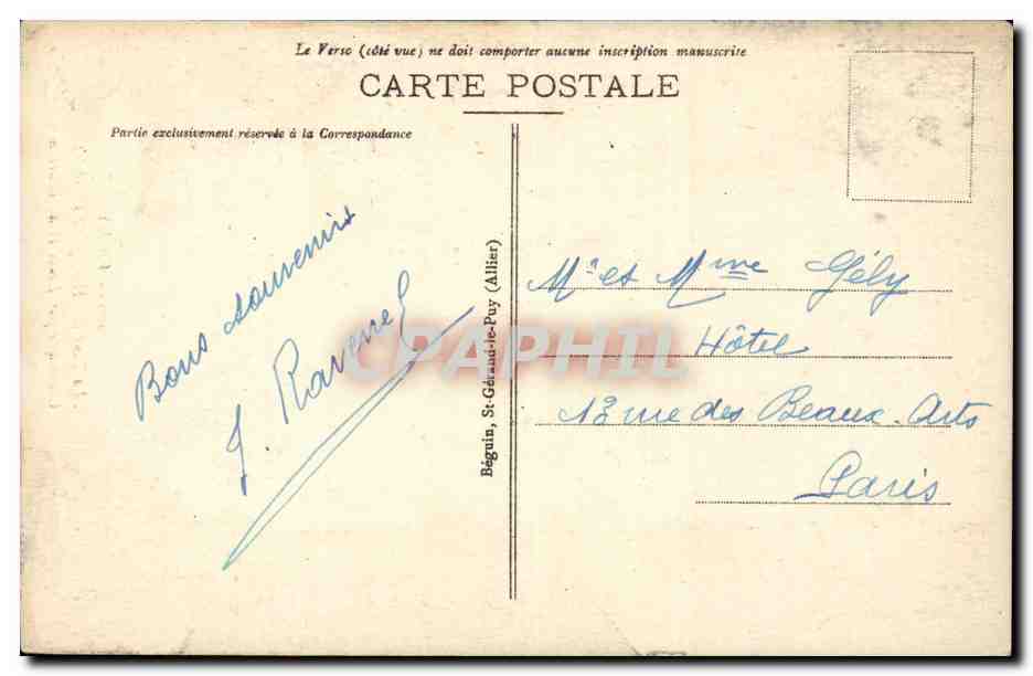Vichy - La Tour de l'Horloge - CPA  — Rückseite