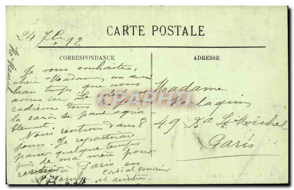 Vichy - Vue Generale - CPA  — Rückseite