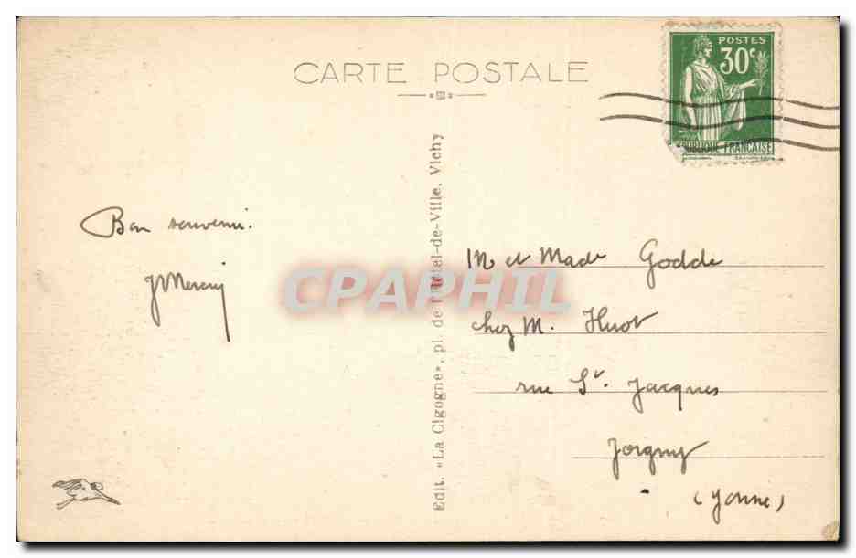 Moulins - Le Pont Regemortes et vue Generale - bridge - CPA  — Rückseite