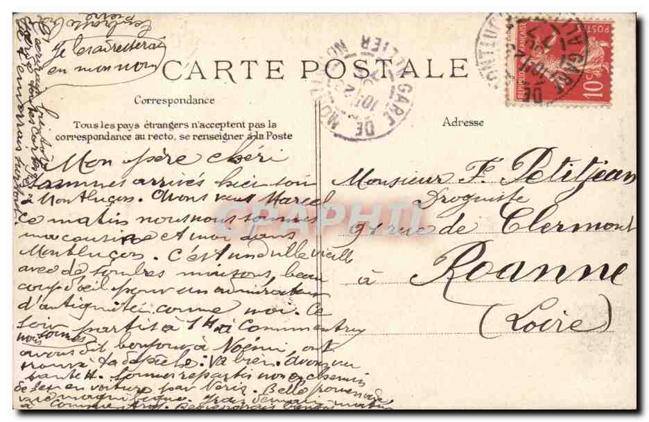 Montlucon - Vieux Chateau et Caserne - CPA  — Rückseite
