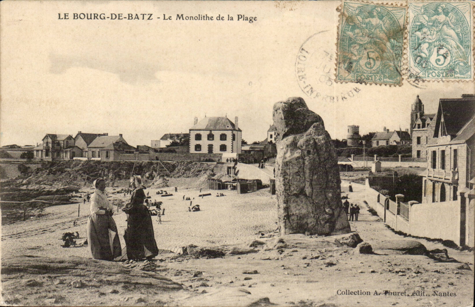 Le Bourg de Batz - Le Monolithe de la Plage - CPA 