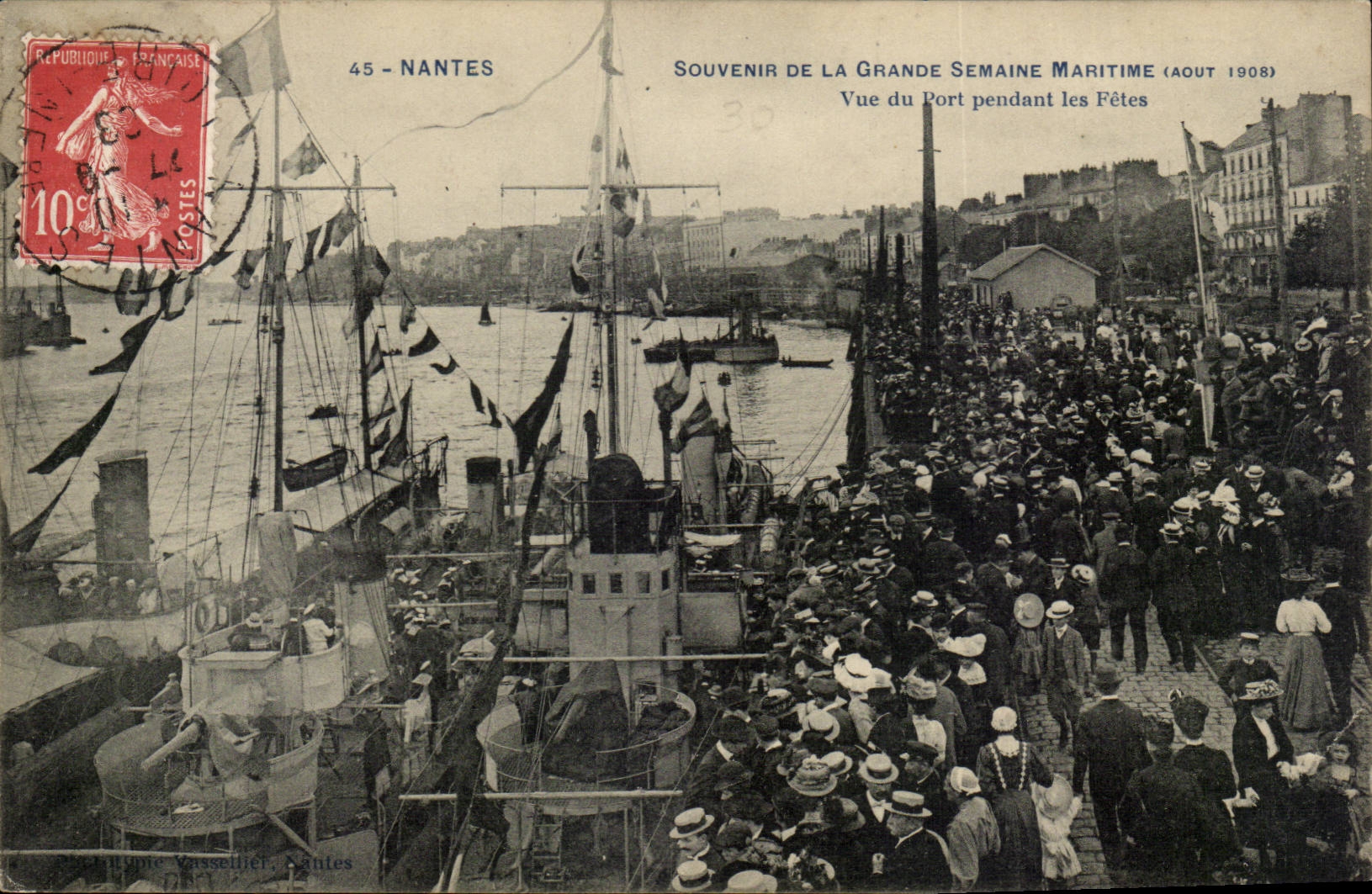 Nantes — Souvenir of the Great Maritime Week (August 1908) — Publisher Vasselier, Nantes