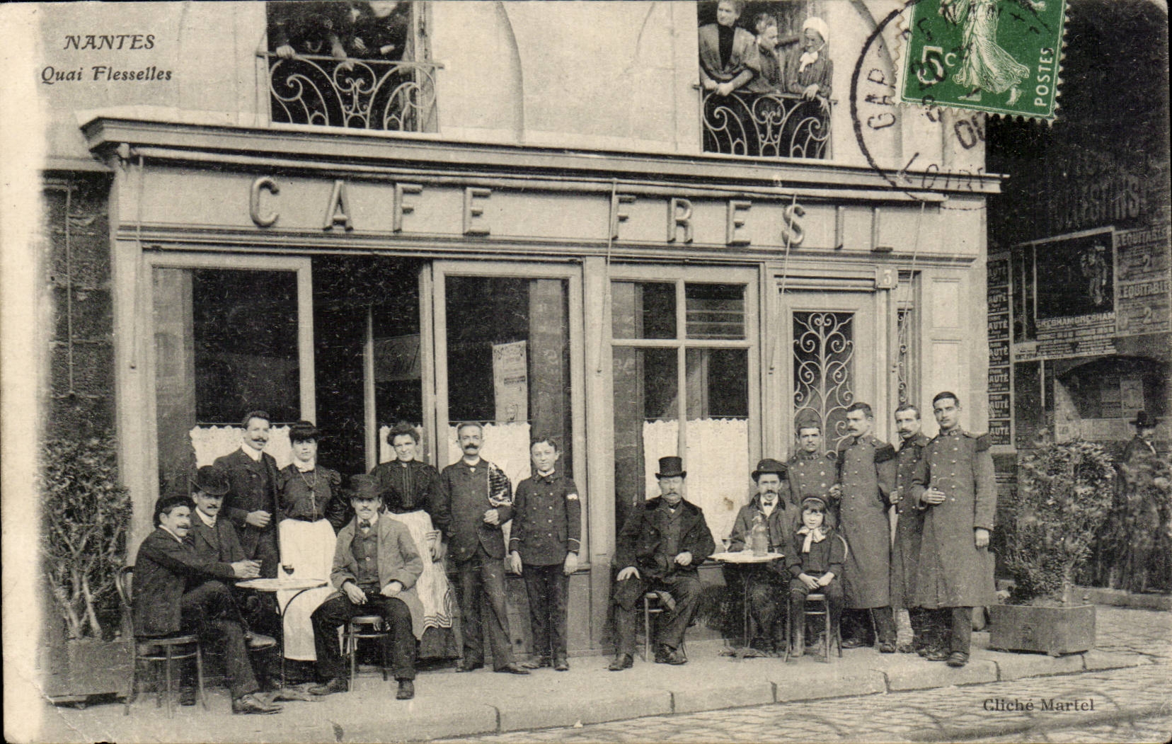 NANTES — Quai Flesselles — Café Fresi — cliché Martel