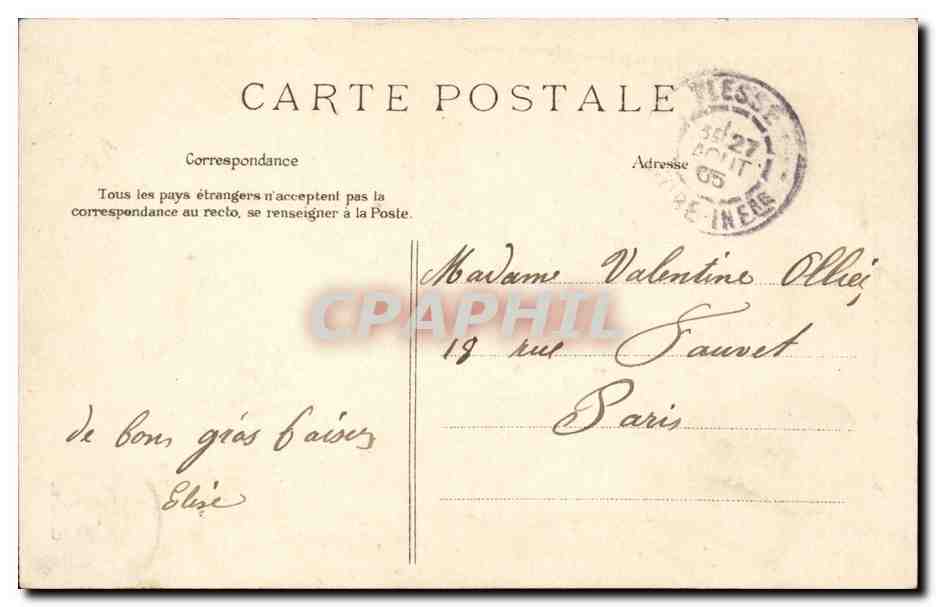 Jeune fille de PLESSÉ — Nantes — Collection F. Clapman, Suites — Verso