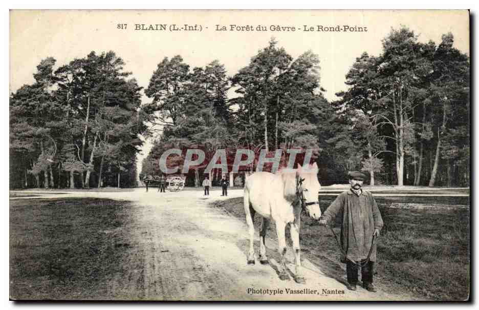 Blain - La Foret du Gavre - Le Rond Point - cheval - CPA 
