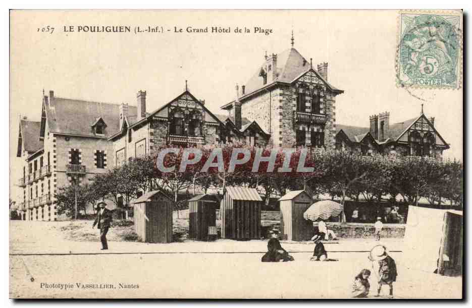 Le Pouliguen (L.-Inf.) — Le Grand Hôtel de la Plage — Phototypie Vassellier, Nantes
