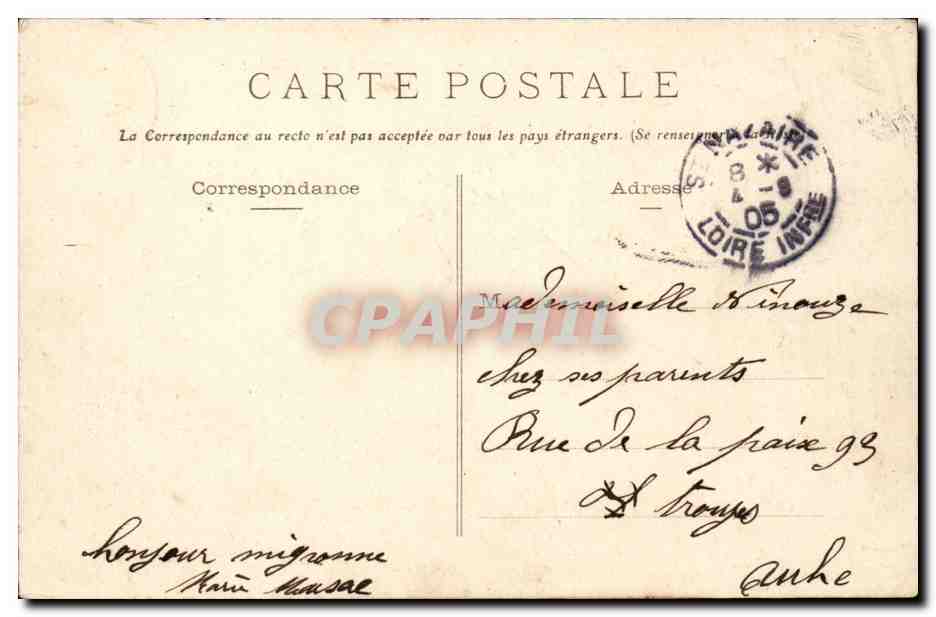 Saint Nazaire - Rochers a Maree basse - CPA  — Verso