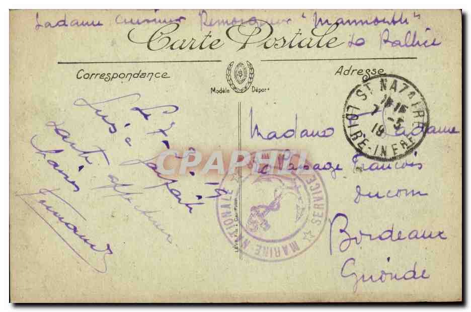Saint Nazaire - La Plage et le Boulevard de l'Ocean - CPA  — Verso