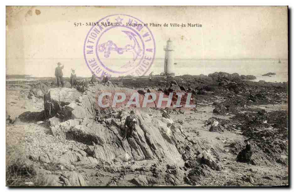 Saint Nazaire - Rochers et Phare de Ville les Martin - lighthouse - CPA 