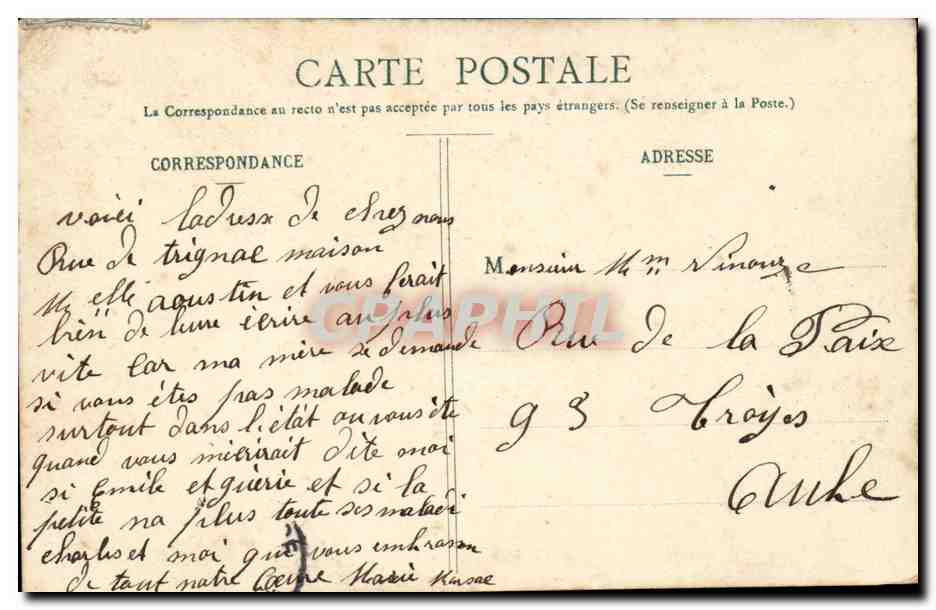 Saint Nazaire - De St Nazaire recevez mon souvenir - Enfant - Jolie fille - CPA  — Verso