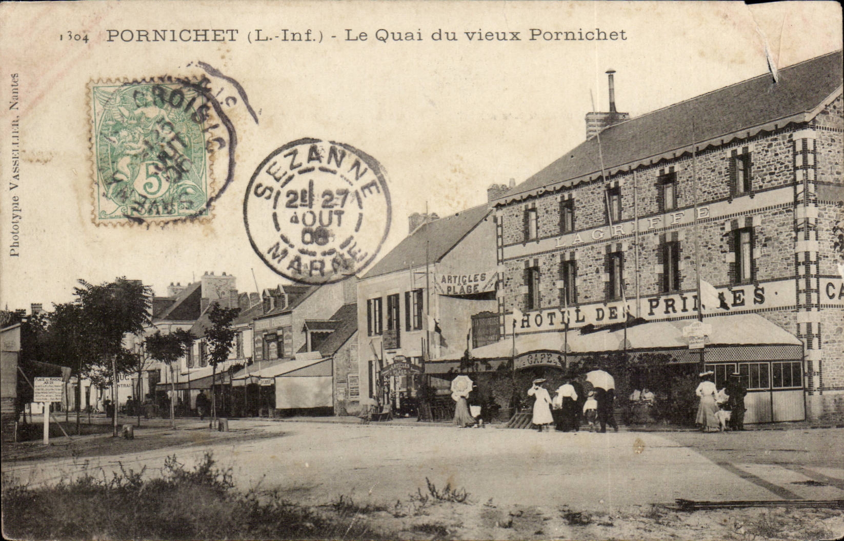 Pornichet - Le Quai du vieux Pornichet - Hotel - feuillet decolle - CPA 