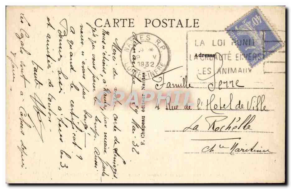 Nantes - Rue Bon Secours prise du Pont de la Poissonnerie - CPA  — Rückseite