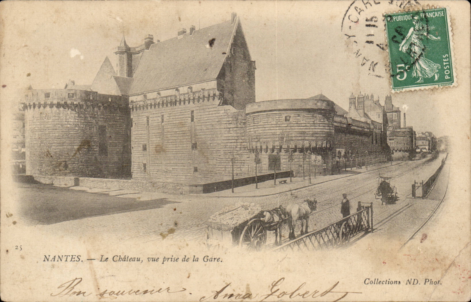 Nantes - Le Chateau vue prise de la Gare - CPA 