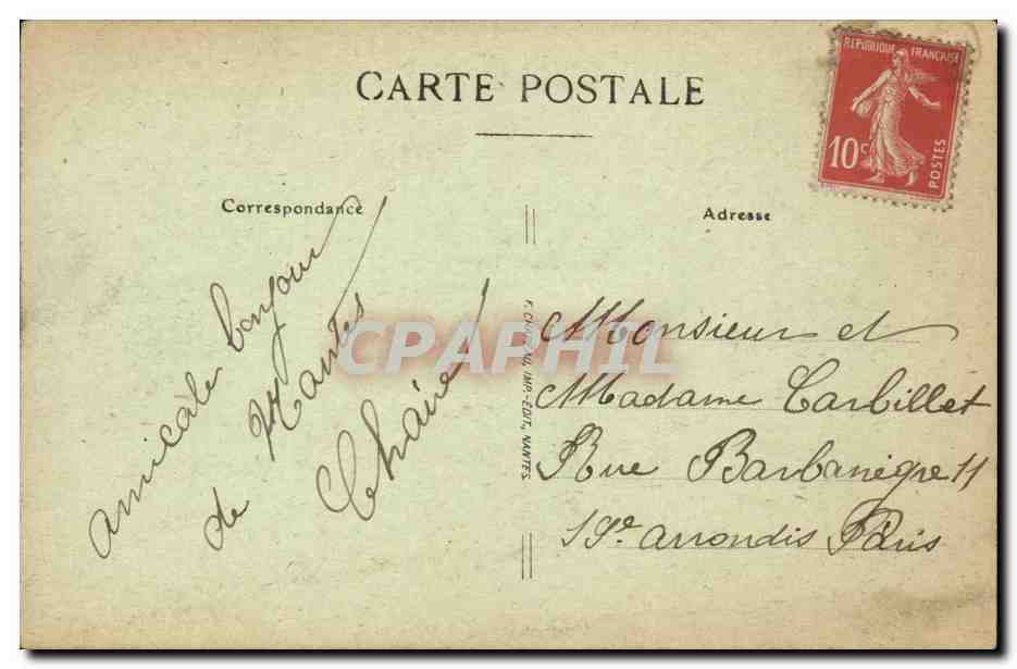 NANTES — Rue de Strasbourg près la Place du Port Communauté — éditeur anonyme, n° 337 — Rückseite