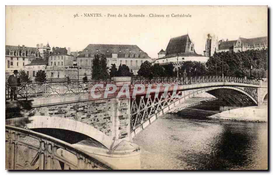 Nantes - Pont de la Rotonde - Chateau et Cathedrale - CPA 