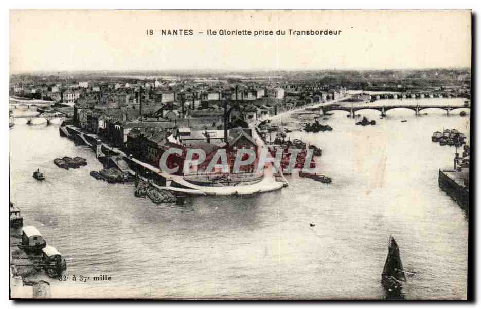 Nantes - Ile Gloriette prise du Transbordeur - CPA 