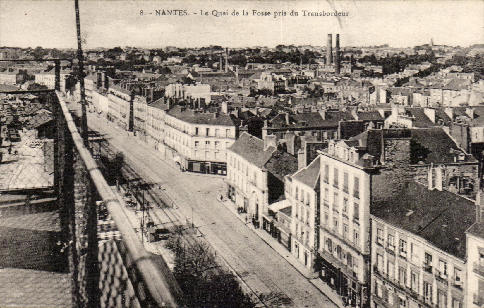 Nantes - Le Quai de la Place Fosse pris du Transbordeur - CPA 