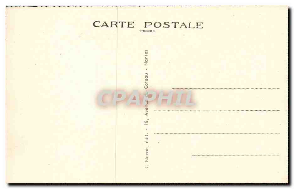Castello-Bougon - Nantes — Aereo turistico che prende il volo — J. Nuzais, editore - 18, Avenue du Coteau - Nantes — Verso