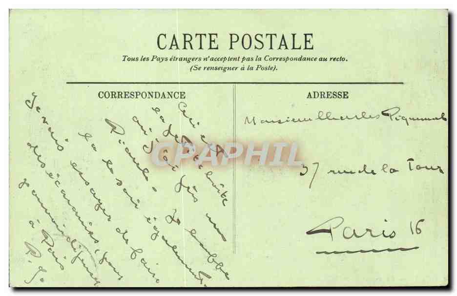 Rouen — El Restaurante Hallépée, 22, Rue Thouret y Rue aux Juifs y la Puerta de Entrada del Palacio de Justicia — editor anónimo — Reverso