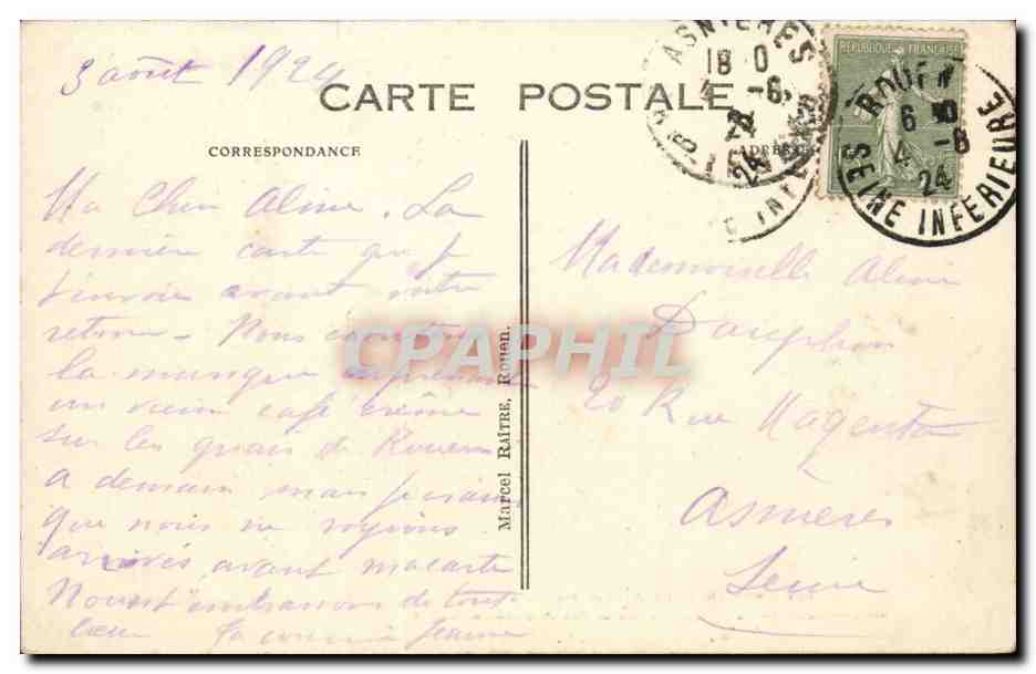Rouen - La Grosse Horloge - CPA  — Rückseite