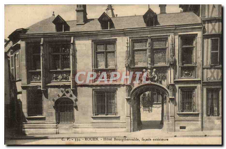 Rouen - Hotel Bourgtheroulde facade exterieure - CPA 