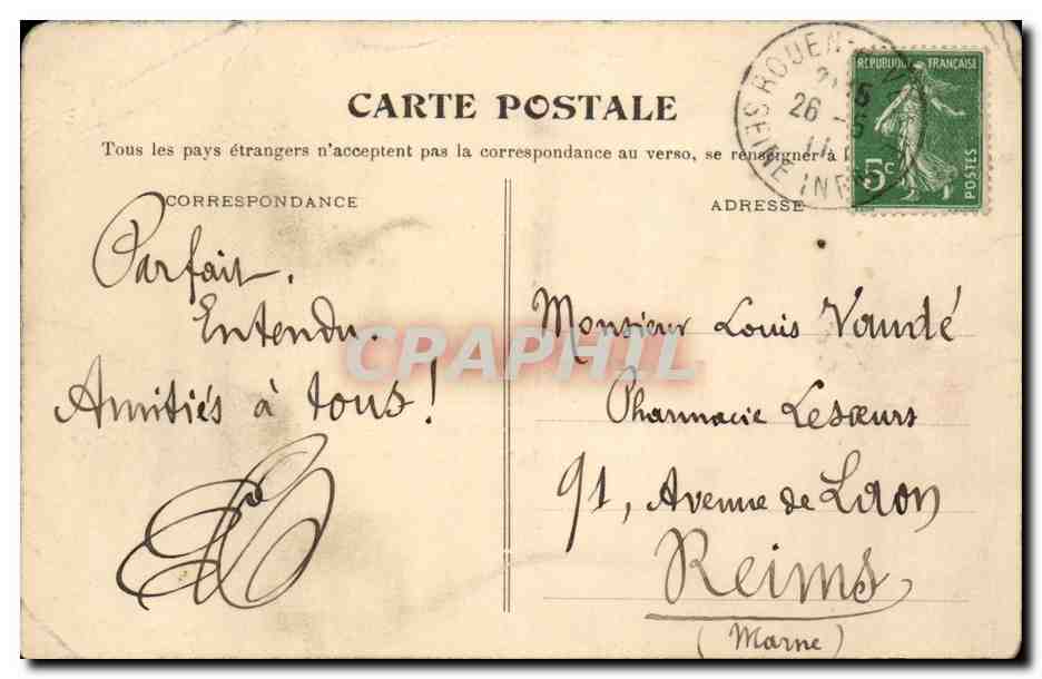 Rouen - Le Millenaire Normand - Fetes Historiques Congres - Expositions du 3 au 11 Juin 1911 - CPA  — Verso