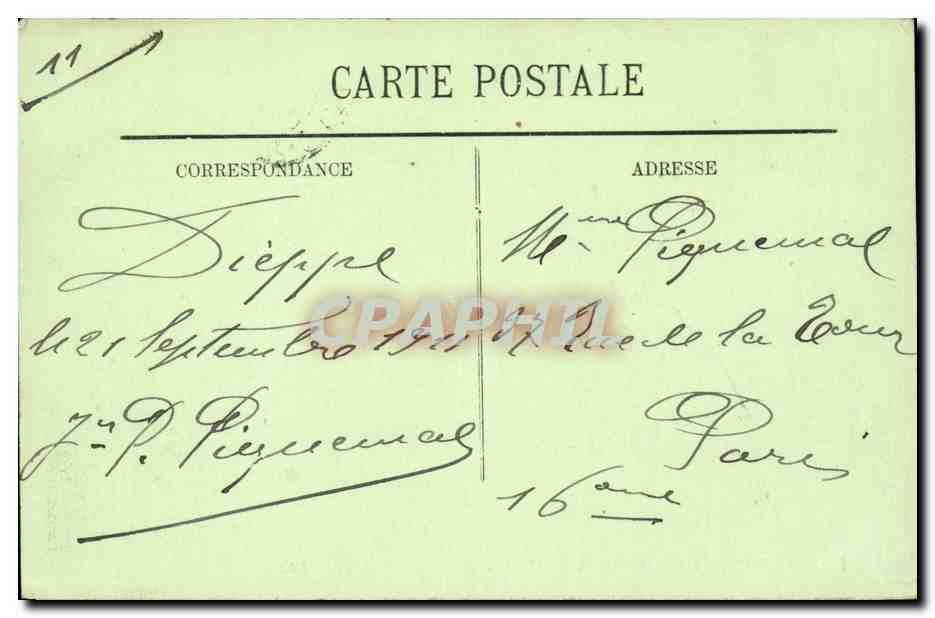 Dieppe - Le Manoir d'Ange - L'Entree - CPA  — Verso