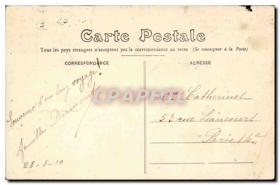 Dieppe - Le Casino - small hole - CPA  — Rückseite