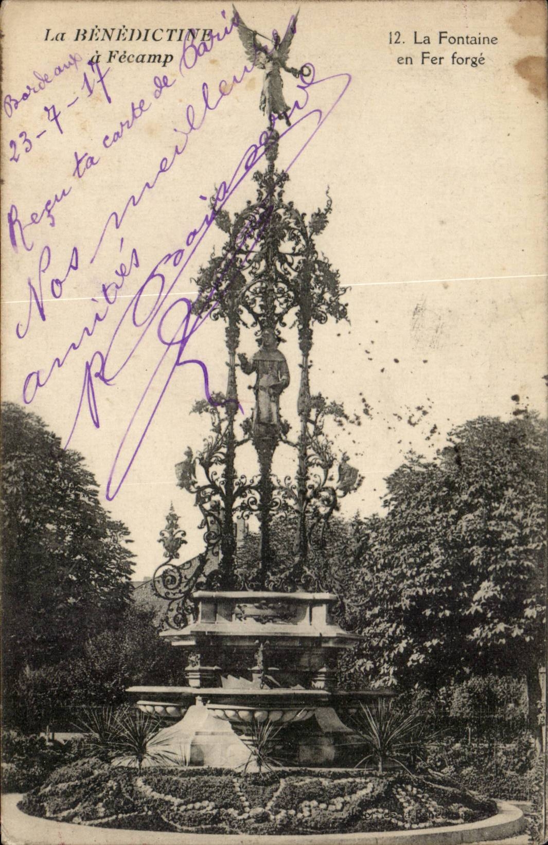 Fecamp - La Benediction - La Fontaine en Fer forge- CPA 