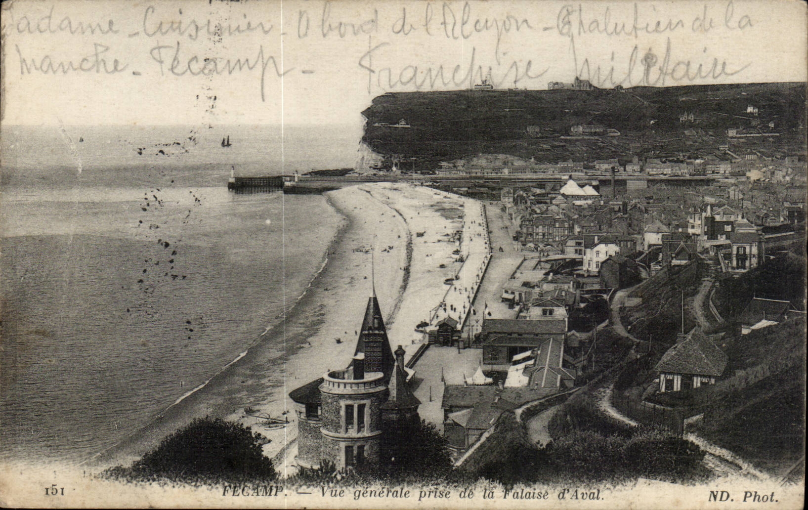 Fecamp - Vue Generale prise de la Falaise d'Aval - CPA 