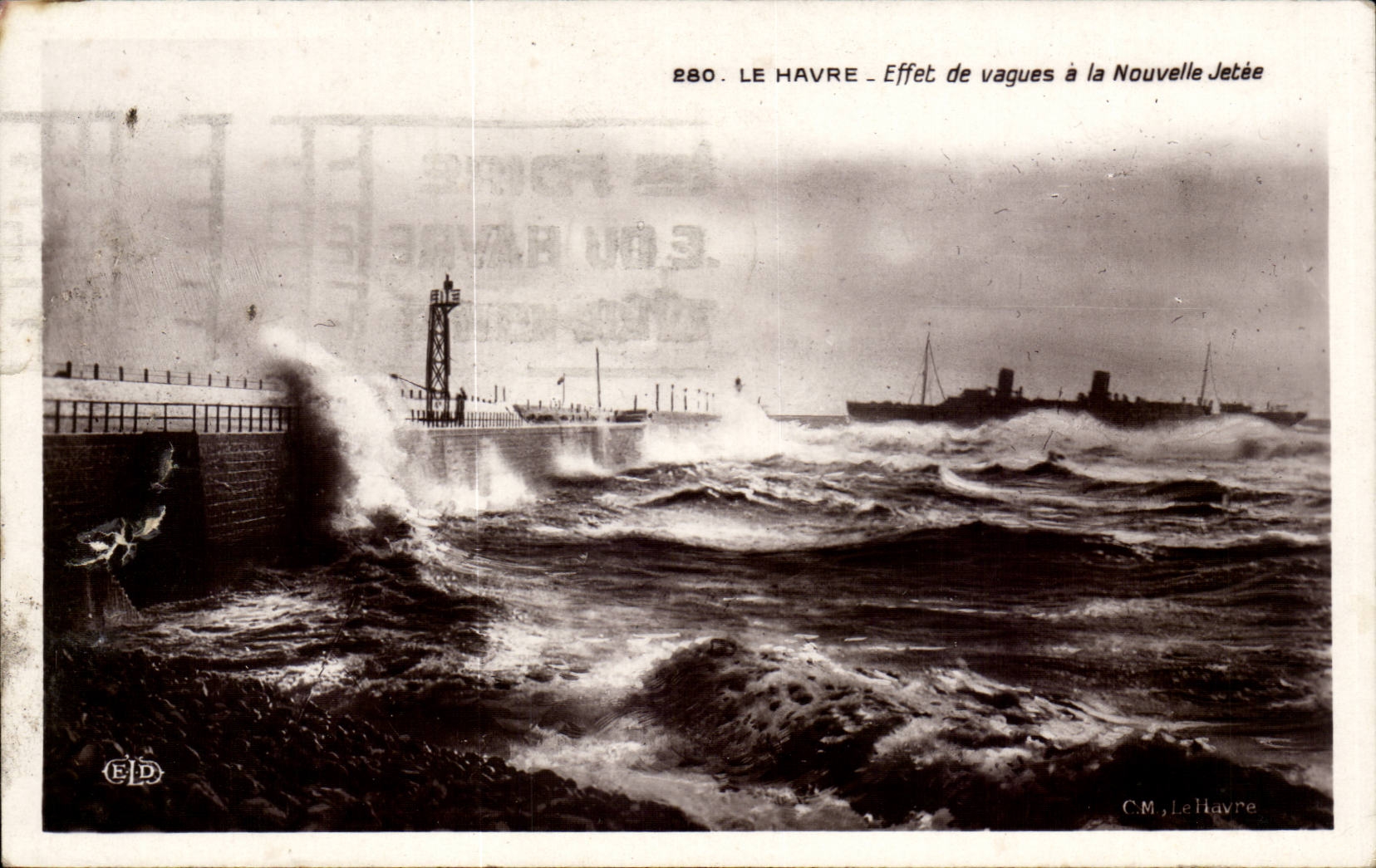 Le Havre - Effet de Vagues a la Nouvelle Jetee - CPA 