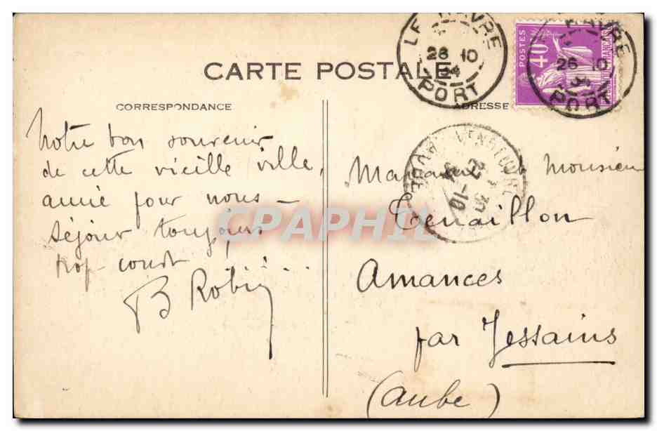 Le Havre - Paquebot Lafayette - Steamer - Ligne de Havre a New York - CPA  — Rückseite