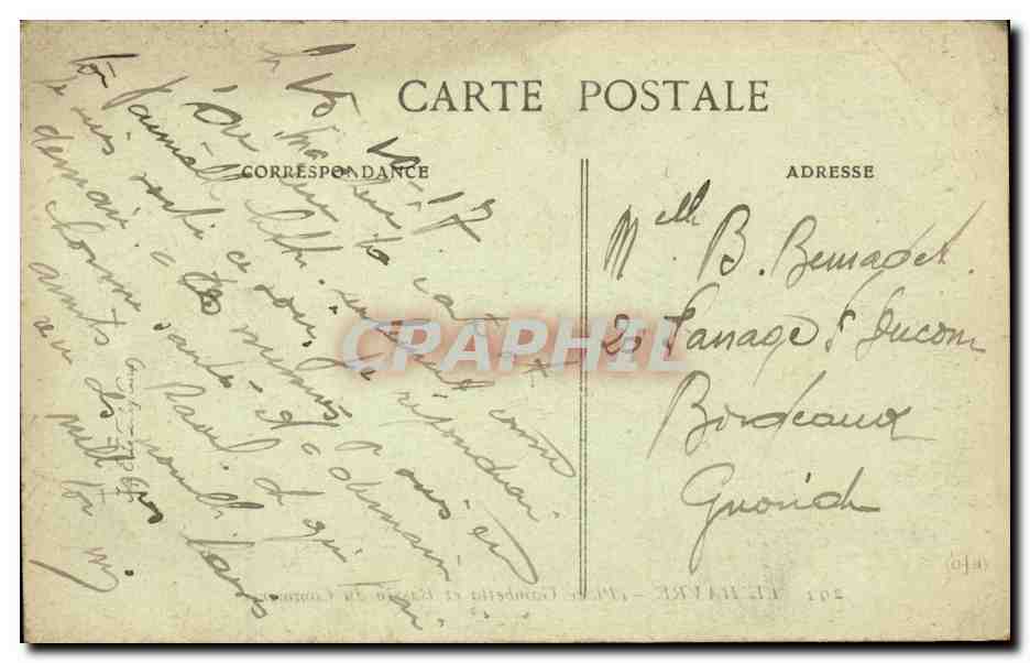 Le Havre - Place Gambetta et Bassin du Commerce - CPA  — Rückseite