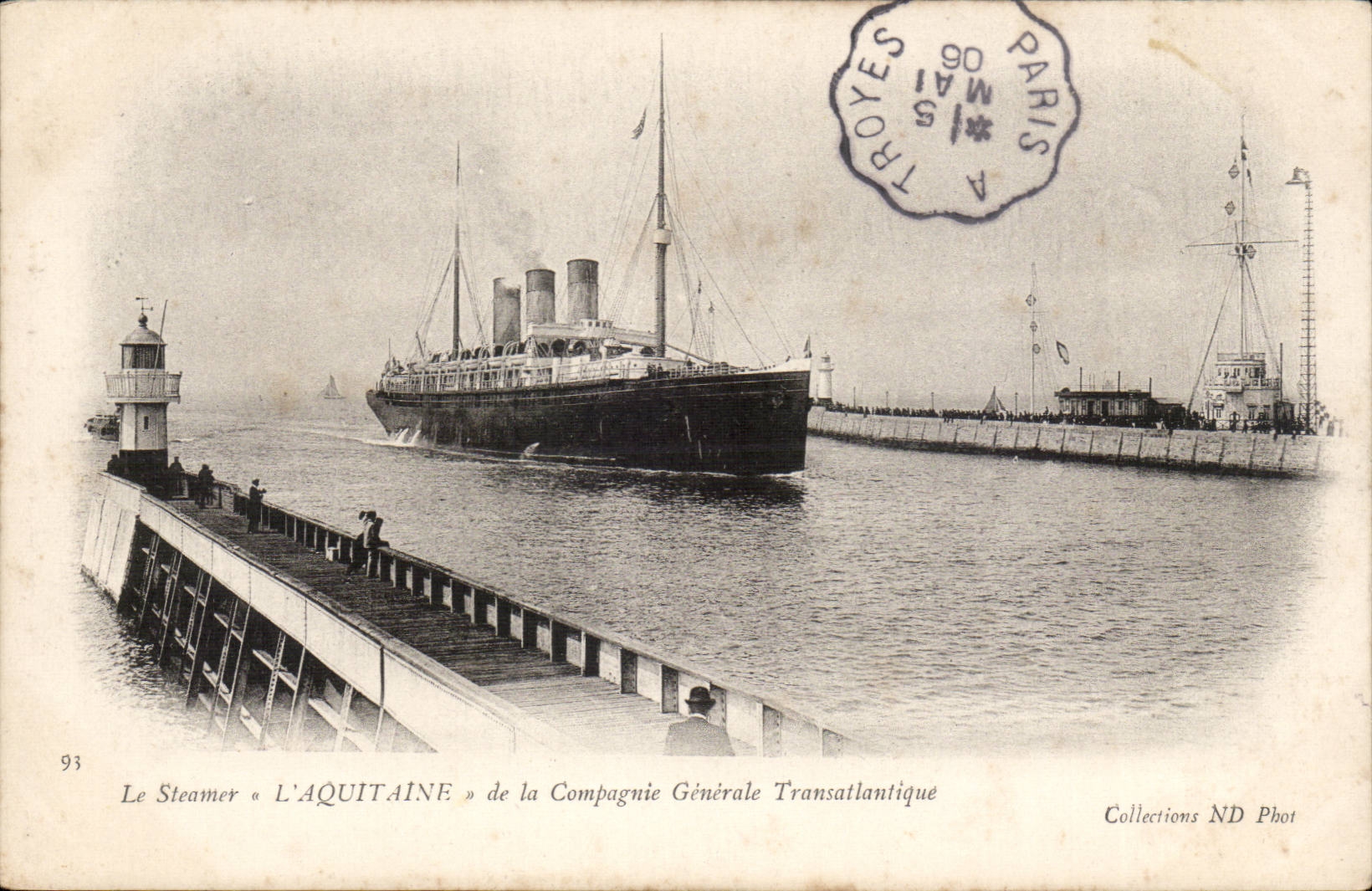 Le Steamer L'AqUITAiNE de la Compagnie Generale Transatlantique - paquebot - CPA 