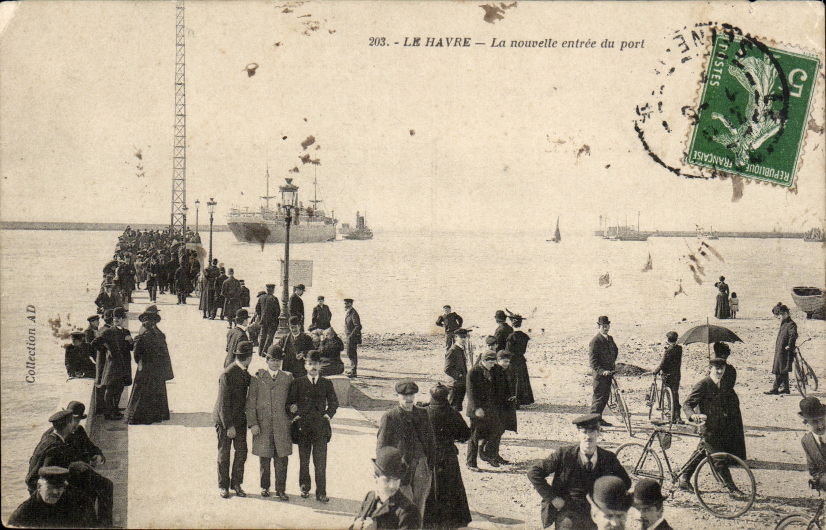 Le Havre - La Nouvelle Entree du Port - velo - cyclisme - CPA 