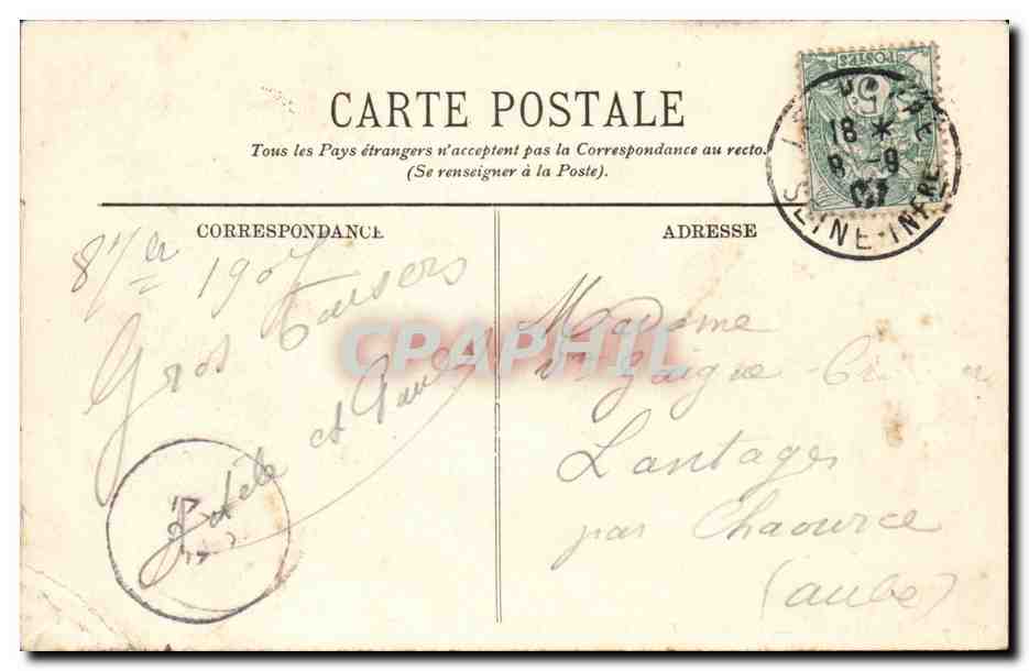 Le Havre - L'Hotel de Ville et le Jardin Public - CPA  — Rückseite
