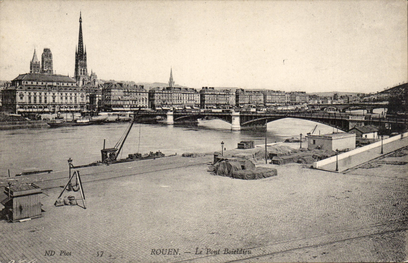 Rouen - Le Pont Boieldieu - bridge - CPA 
